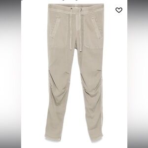 James Perse Soft Drape Utility Pant in Driftwood Gray.